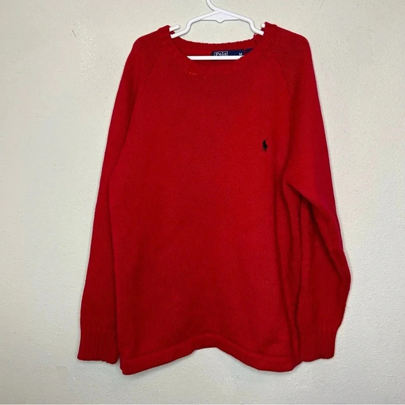 Boys Red Polo Knit Sweater Size Medium - Picture 1 of 5